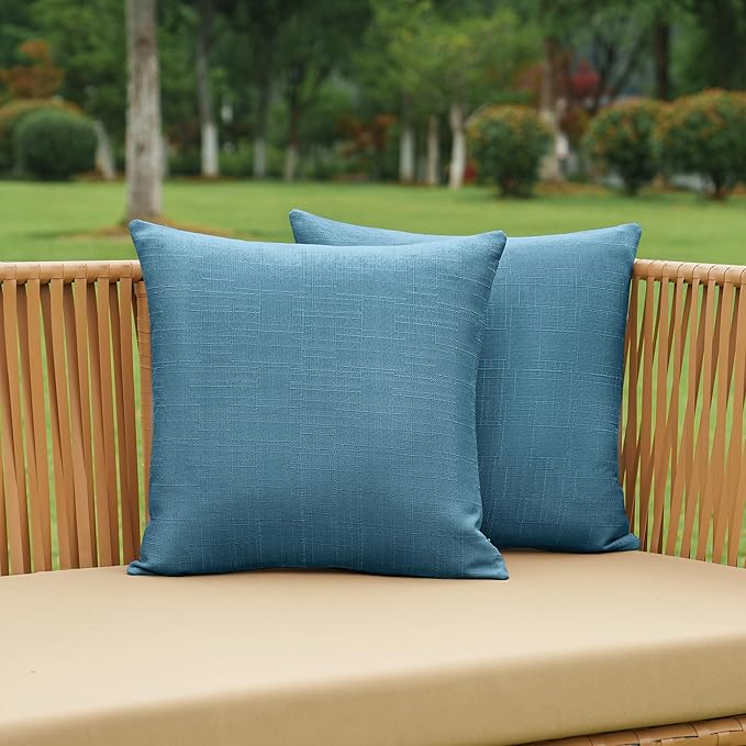 NiNi ALL Pack of 2 Decorative Outdoor Waterproof Pillow Covers Square Garden