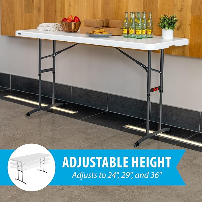 Lifetime 6-Foot Adjustable Height Nesting Table, Commercial
