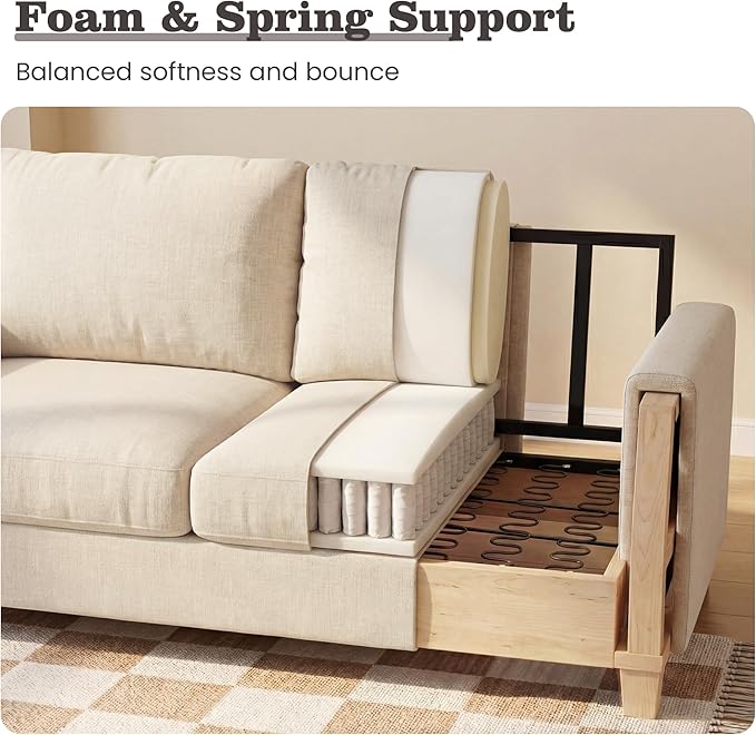 Apicizon Cloud Couches Living Room Furniture Sets, 3 Seater Sofa & 3 Seater Sofa