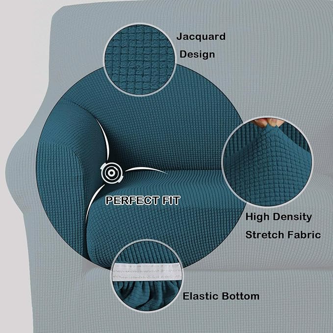 Turquoize Stretch Sofa Slipcover 2 Pieces Sofa Cover Couch Cover