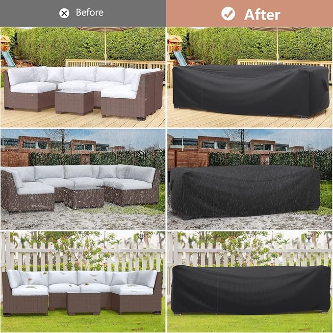 Mrrihand Patio Furniture Set Cover Waterproof, Outdoor Sectional Sofa Set Cover