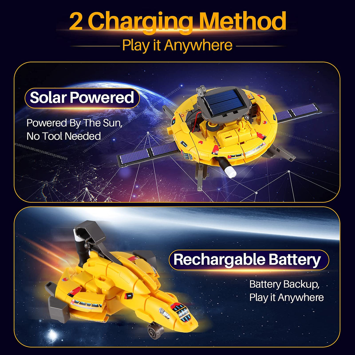 COBFDHA STEM Projects for Kids Age 8-12, Science Kits Boys, Solar Robot Space Toys Gifts 8-14 Year Old Teen Boys Girls, 120Pcs Building Experiments Robots Teenage Ages 9 10 11 12 , Yellow