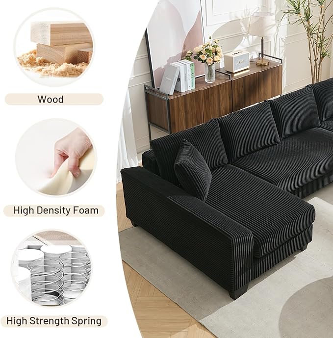 114" Sectional Couches with Pull Out Bed
