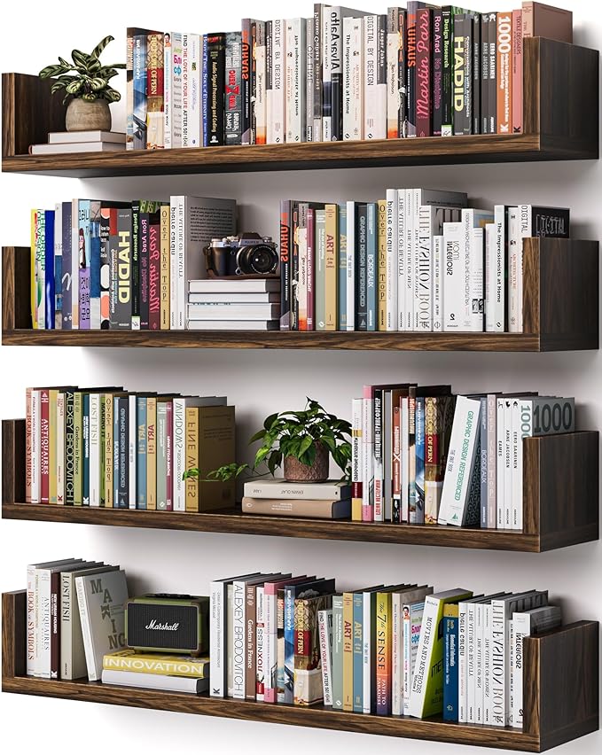 Wall Bookshelf, U Shaped Floating Bookshelf, Hanging Bookshelves