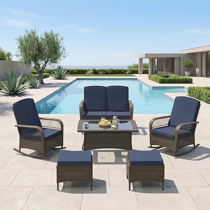 LEVELEVE Patio Furniture Set Outdoor Rattan Chair Wicker Sofa Garden