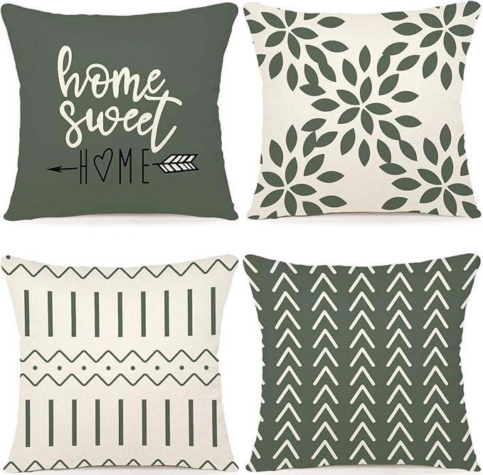 YCOLL Pillow Covers 20x20 Set of 4, Modern Sofa Throw Pillow Cover, Decorative