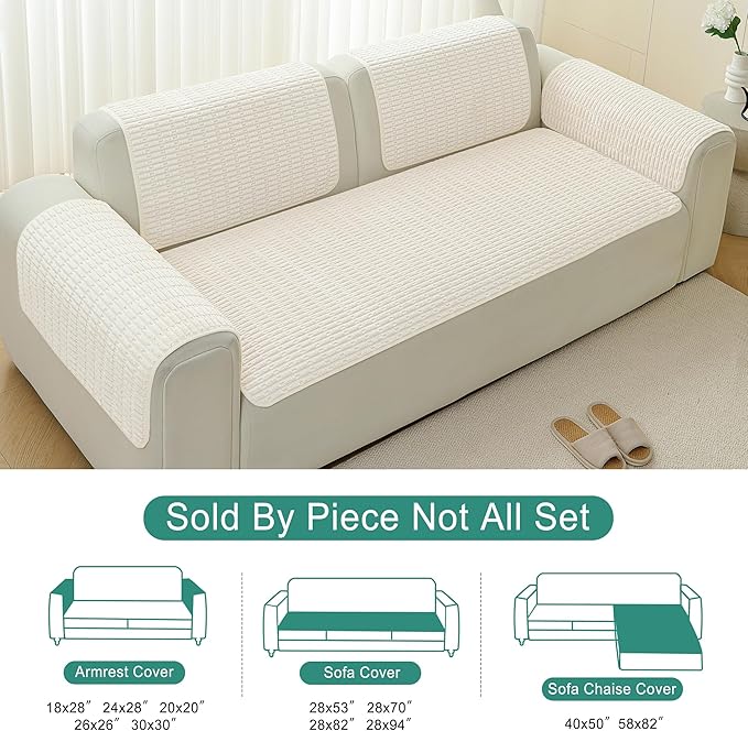Foxdecor Couch Arm Covers Sofa Arm Cover, Arm Chair Covers Set of 2, Non-Slip