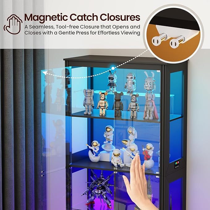 71” Glass Display Cabinet with RGB Light