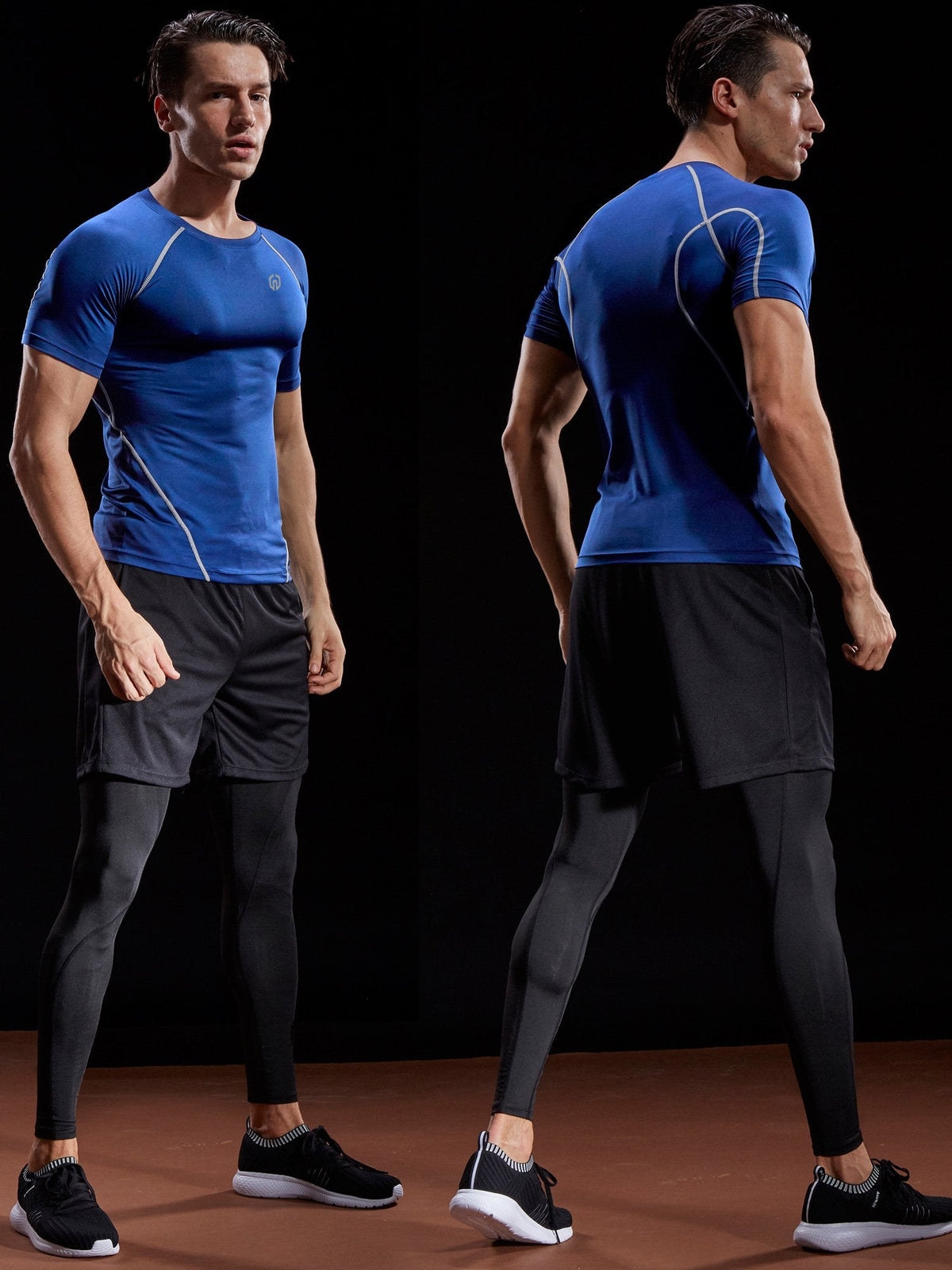 NELEUS Men's 3 Pack Compression Baselayer Athletic Workout T Shirts,5022,Black,Grey,Red,US L,EU XL