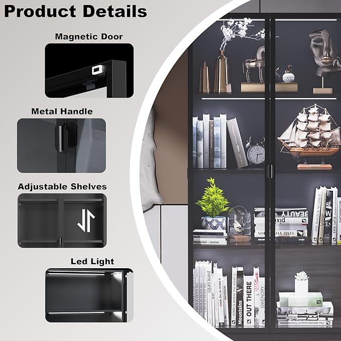 Kelueo 63" H Display Cabinet