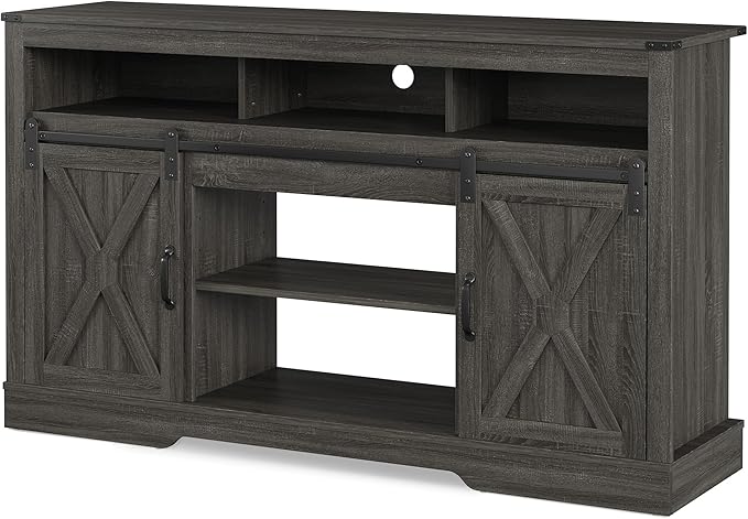 RoyalCraft Fireplace TV Stand for 65+ Inch TV, Rustic Media Console