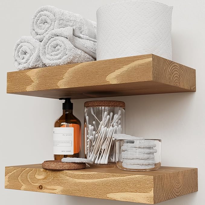 BAOBAB WORKSHOP Natural Wood Floating Shelves