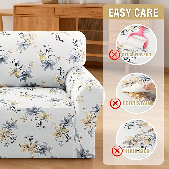 H.VERSAILTEX Floral Pattern Chair Slip Covers Printed Couch Cover Super Soft