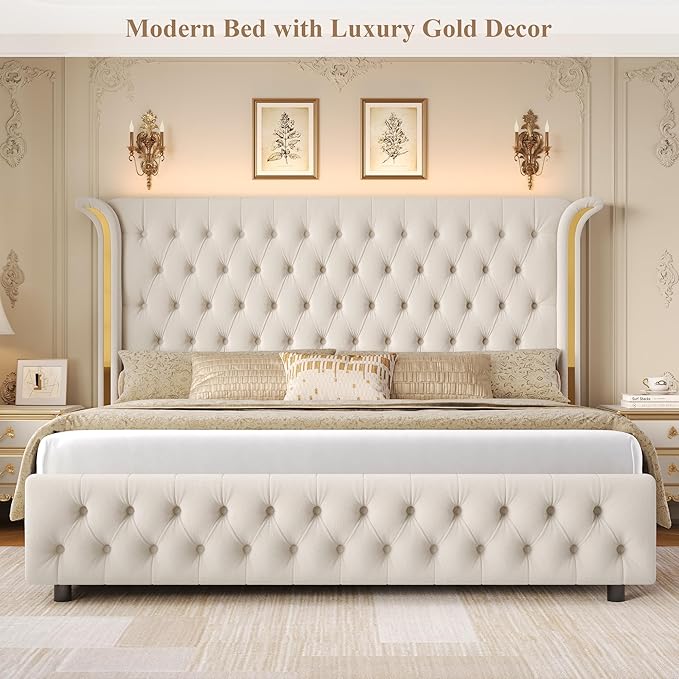 Keyluv King Smart LED Bed Frame