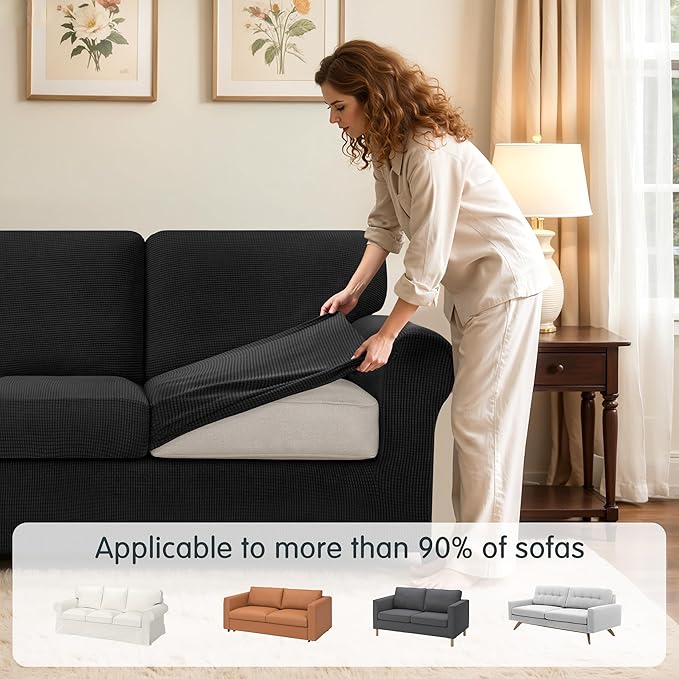 SUBRTEX 7 Pieces Stretch Sofa Slipcover Sets Couch Cover Sets Backrest Cushion