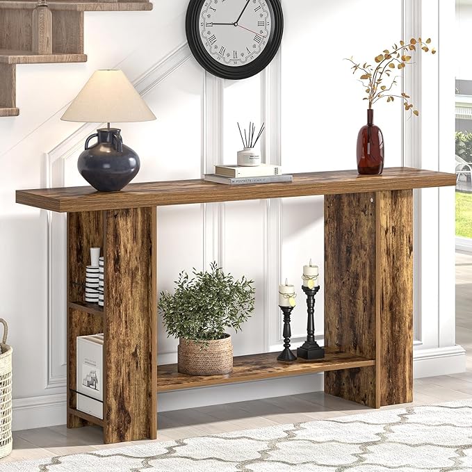 FOLUBAN Console Table for Entryway, Farmhouse Sofa Table