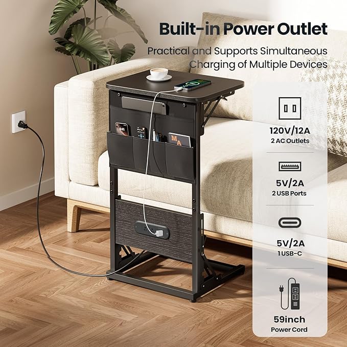 HLDIRECT C Shaped End Table