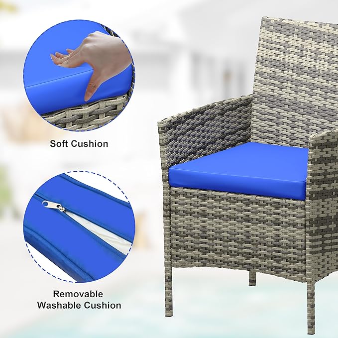 GarveeLife 3-Piece Patio Furniture Set, Rattan Outdoor Furniture
