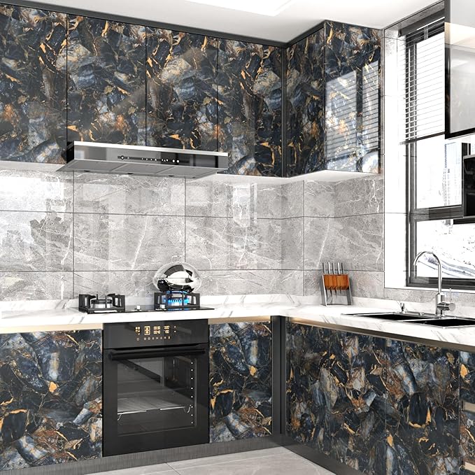 Marble Black Contact Paper Peel and Stick Countertops Gold Contact Paper Peel