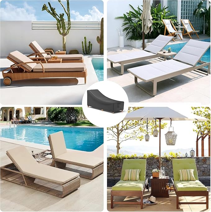 Mrrihand Chaise Lounge Cover, Patio Furniture Covers, Patio Lounge Chair Cover
