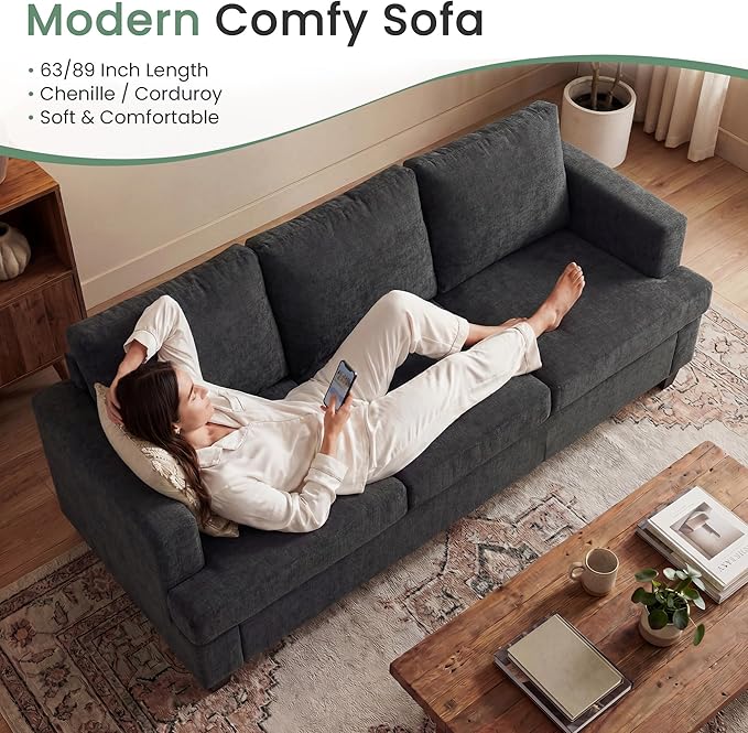YOUDENOVA Sofa Couch, 3 Piece Set Comfy Sofa, 2 Loveseat & 3 Seater Sofa