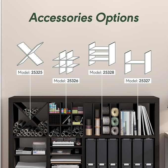 Furinno Cubicle Cube Insert, X-Shelf Cube Organizer, 3-Shelf Accessory