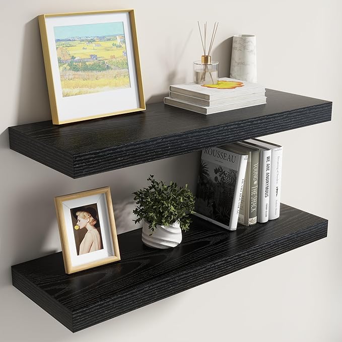 Dreamland 30 Inch Black Floating Shelves