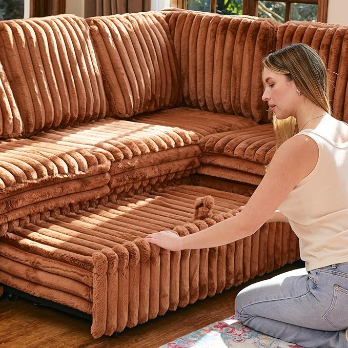Belffin Corduroy Sleeper Sofa