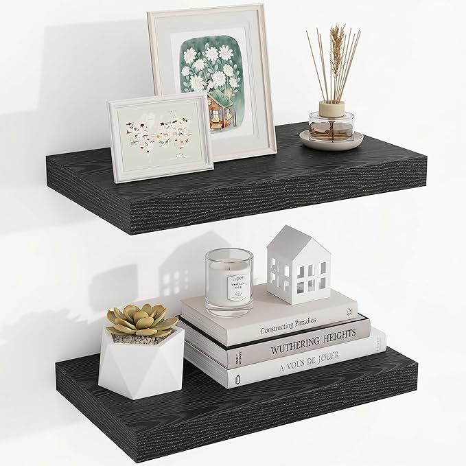 Acovy 16 Inch Floating Shelves, Wooden Shelves