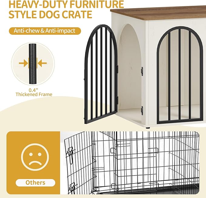 Hzuaneri 26.8'' Wooden Dog Crate Furniture, Indoor Dog Kennel Dogs Cage