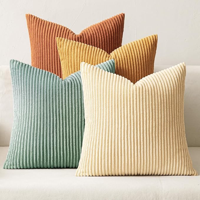 MIULEE Boho Farmhouse Throw Pillow Covers 20x20 Inch Set of 4 Summer Modern