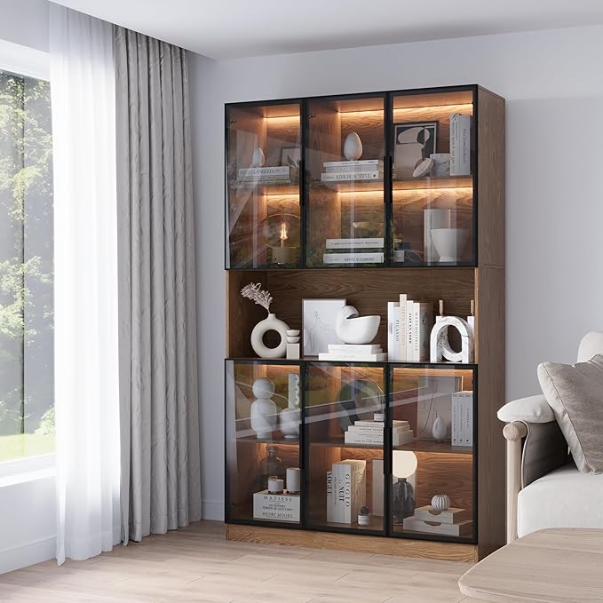 Mekminop Glass Doors Display Cabinet
