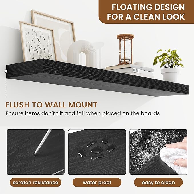 fuqing Floating Shelves for Wall, Wall Mounted Wood Floating Shelf