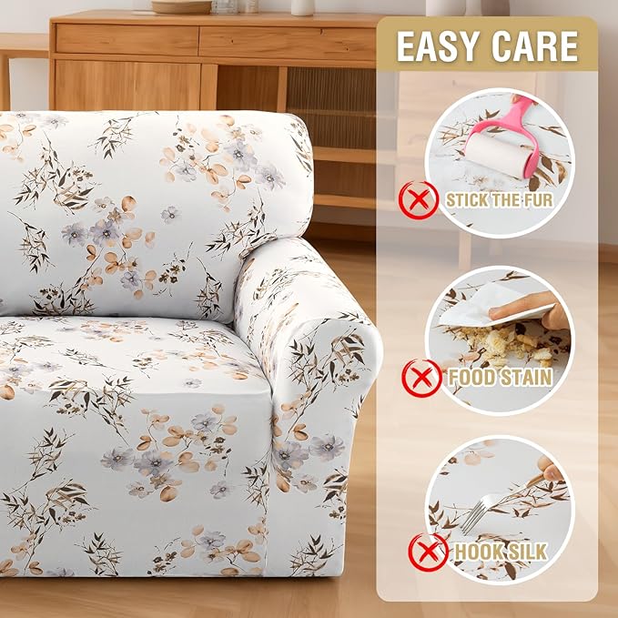 H.VERSAILTEX Floral Pattern Couch Covers High Stretch Sofa Covers Printed Couch