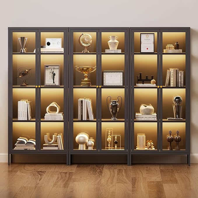 4-Tier Glass Display Cabinet