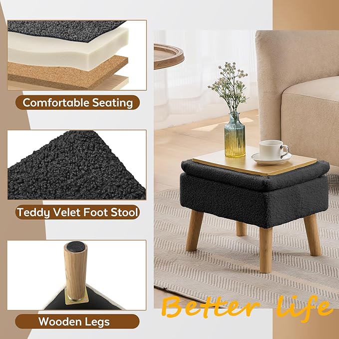Storage Ottoman, Small Foot Stool Ottoman