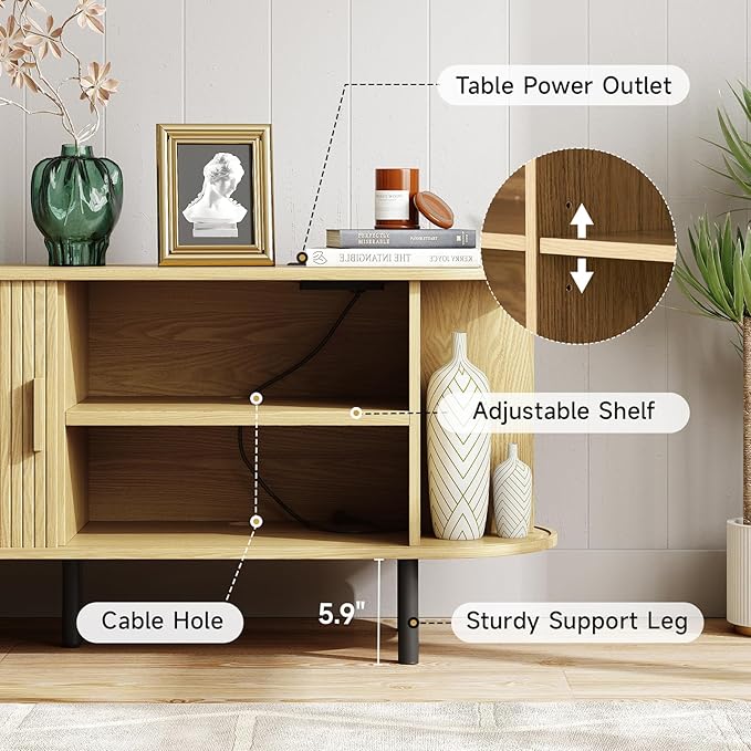 ONBRILL 55" TV Stand with Power Outlet