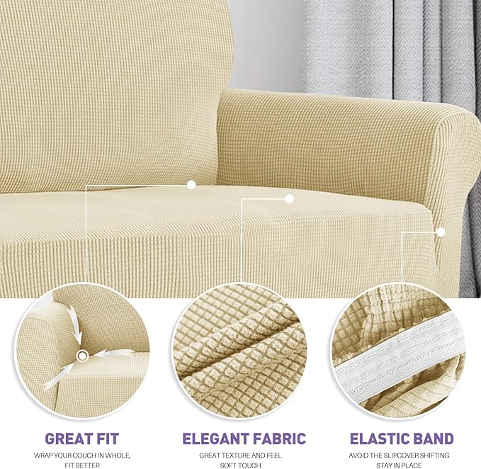 ZNSAYOTX Super Stretch Couch Cover Universal Sofa Covers