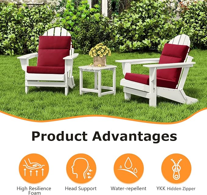 Unimatta Outdoor High Back Chair Cushion Seat Pads, 44 x 21 Inch