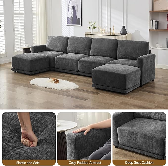 44.2" Chenille Oversized Chair