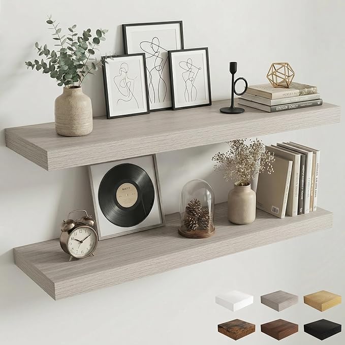 Dreamland 48 inch Floating Shelves, Rustic Wood Floating Wall Shelf
