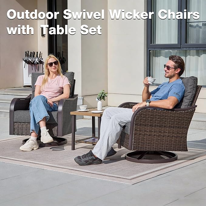 Outdoor Swivel Rocker Chairs, Wicker Swivel Rocking Chairs