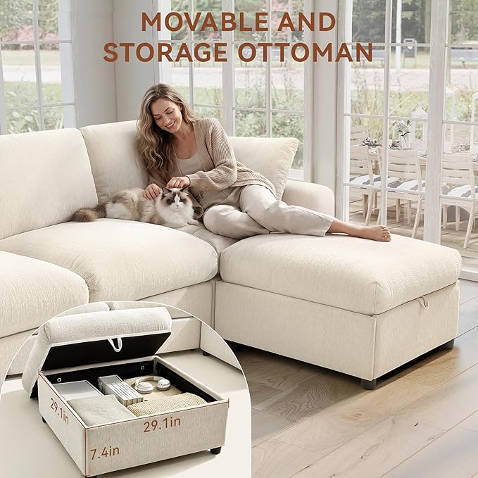 Ihanherry 141" Oversized Cloud Sectional Couches