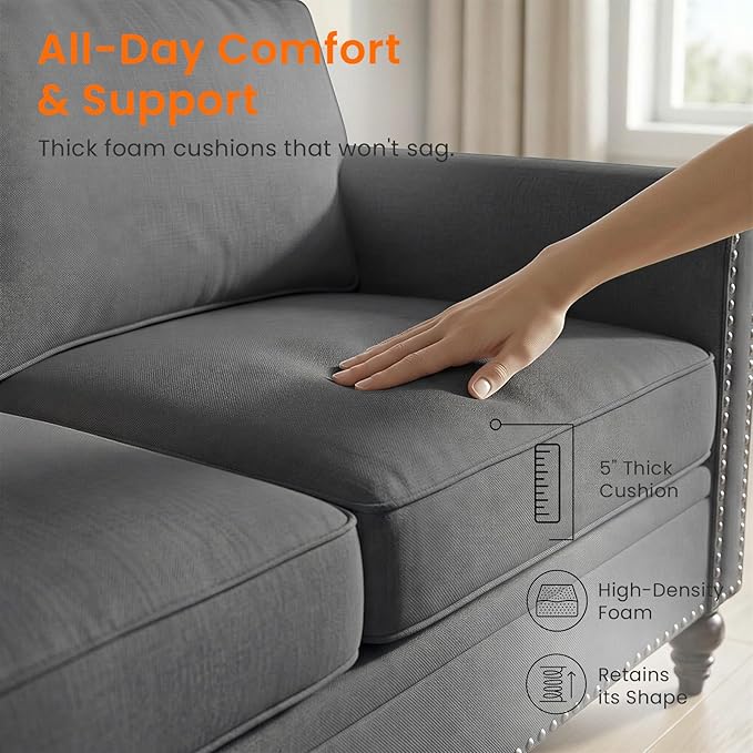 Living Room Sofa Sets 2 Piece, Modern 3 Seater Sofa and Loveseat Couch Sets