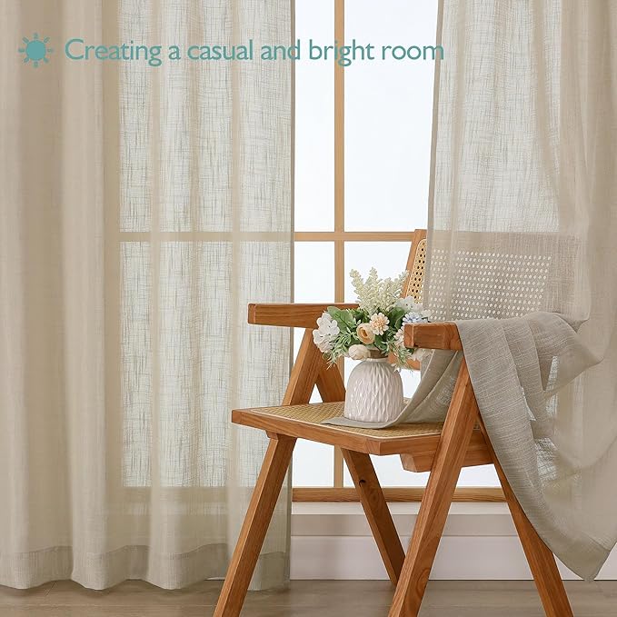 Chyhomenyc Semi Sheer Curtains 54 Inch Length