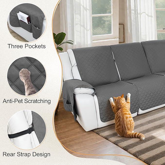 HDCAXKJ Reclining Sectional Couch Covers L Shape Recliner Sofa Middle Console