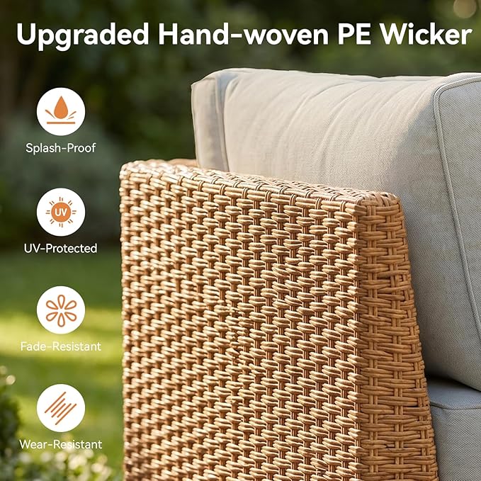 Aoxun 7-Piece Patio Furniture Set, Wicker Outdoor Furniture