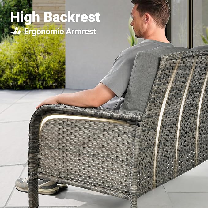 ovios 7-Piece Patio Furniture Set, Outdoor Wicker Sofa