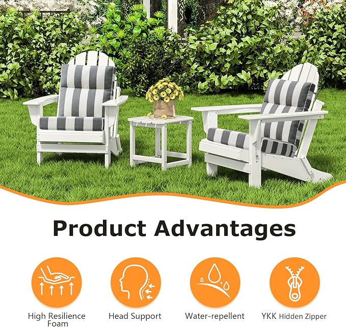 Unimatta Outdoor High Back Chair Cushion Seat Pads, 44 x 21 Inch