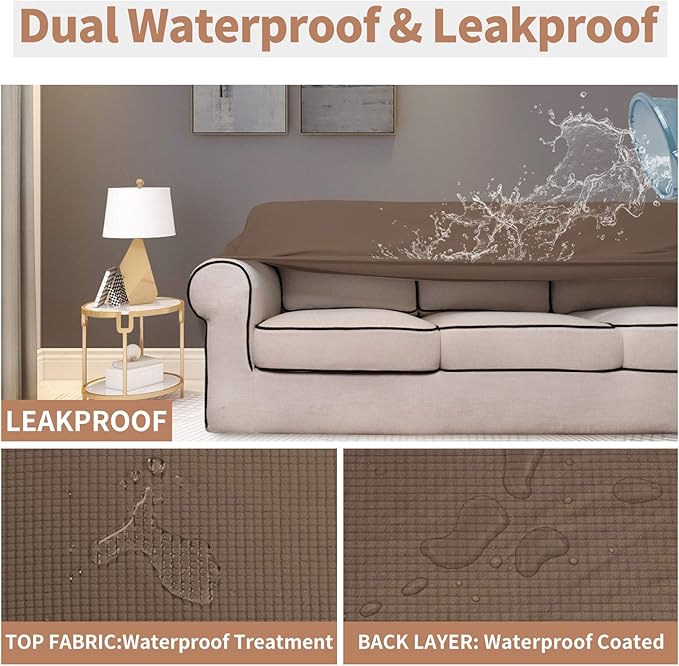 Easy-Going 100% Waterproof Couch Cover, Dual Waterproof Sofa Cover, Stretch